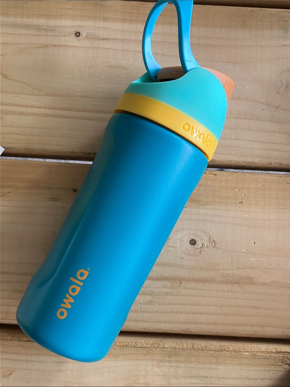 Owala Kids Insulated Bottle in Teal with Yellow Accent